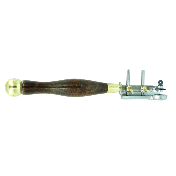 Vergez Blanchard Prickrad Set mit Behälter und Abstandshalter. Pricking Wheel Set, with reservoir and fence