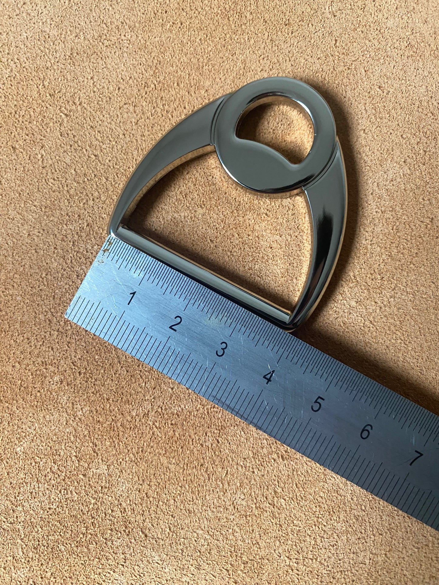 D-Ring mit doppelter Schlaufenführung 37 mm Durchlass vernickelt