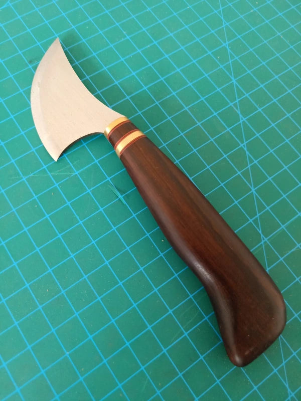 Kevin Lee Cuchillo redondo pequeño para trabajos en cuero. KL Cuchillo redondo pequeño de full-tang