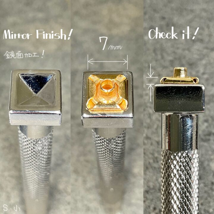 #5010 OKA Factory Square Pyramid Rivet Setter (S) 7mm