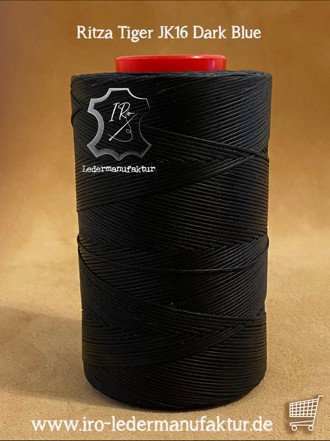 0,6 mm Ritza 25 tigre 1000 m Spule | Filo da cucito per pelle, cerato. Punto a mano, filo per cucire a mano, forma piatta