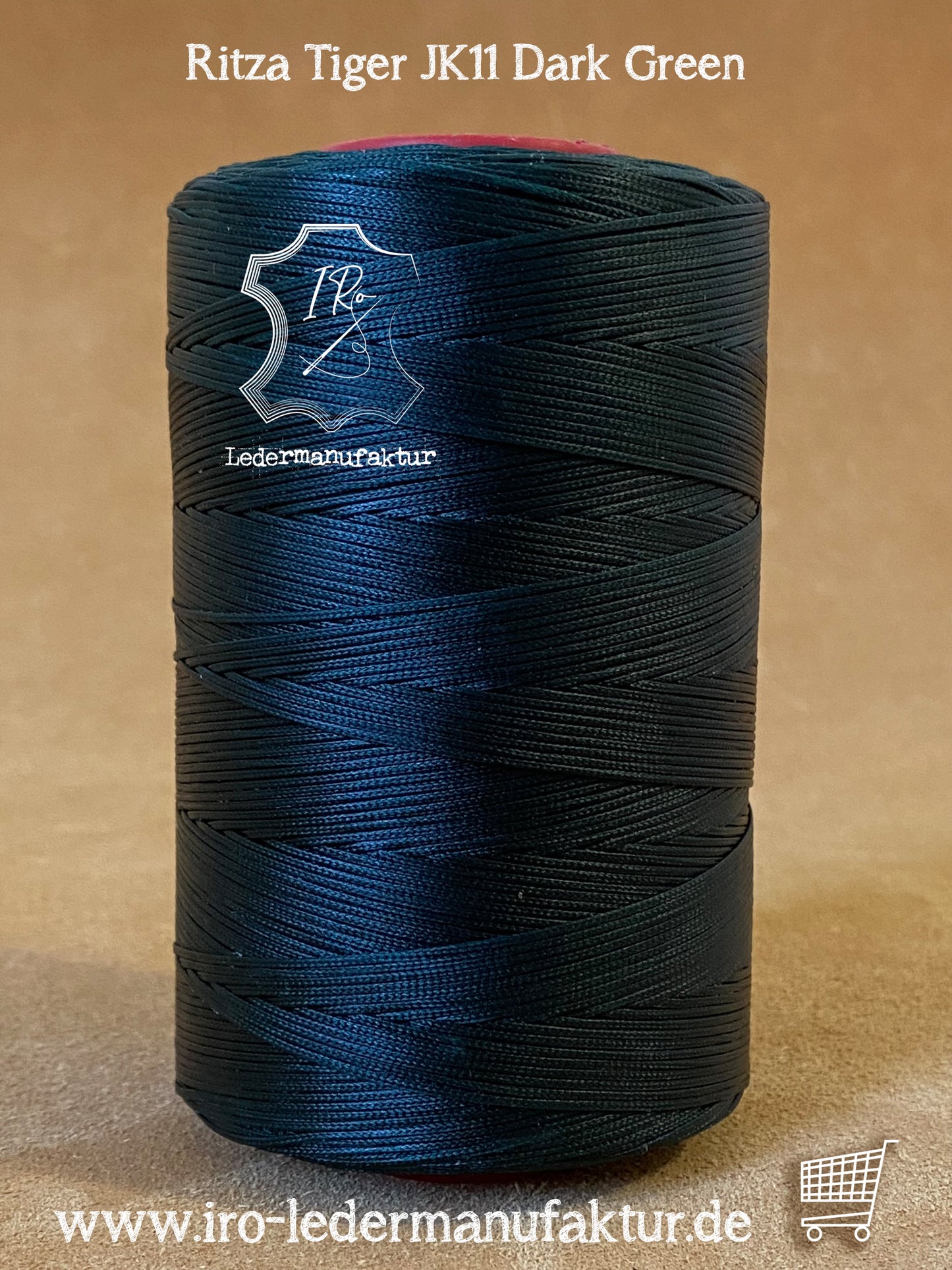 0,8 mm Ritza 25 tigre 50 m Spule | Filo da cucito per pelle, cerato. Punto a mano, forma piatta
