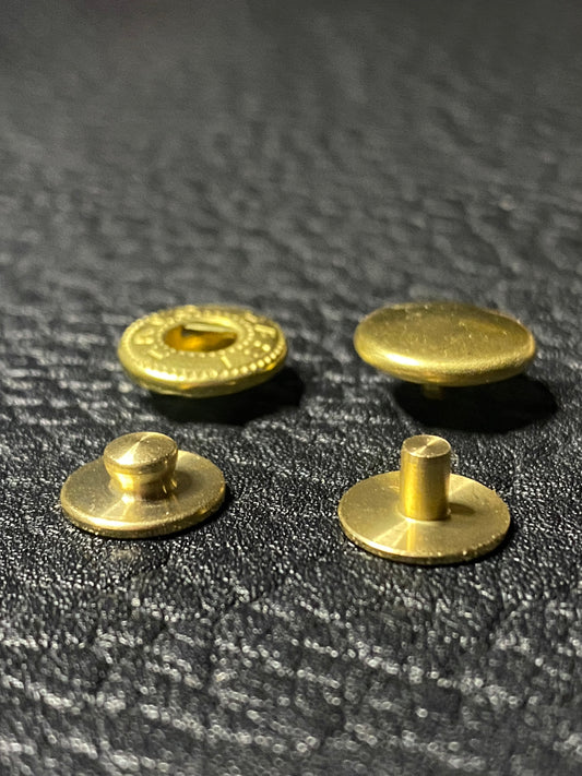 Set di pulsanti a pressione 10 pz. Ottone massiccio