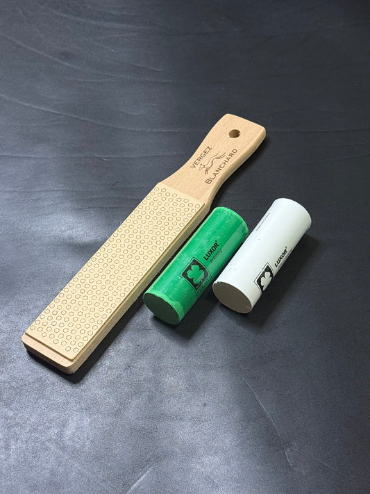 Vergez Blanchard Schärfset STROP LEATHER KIT