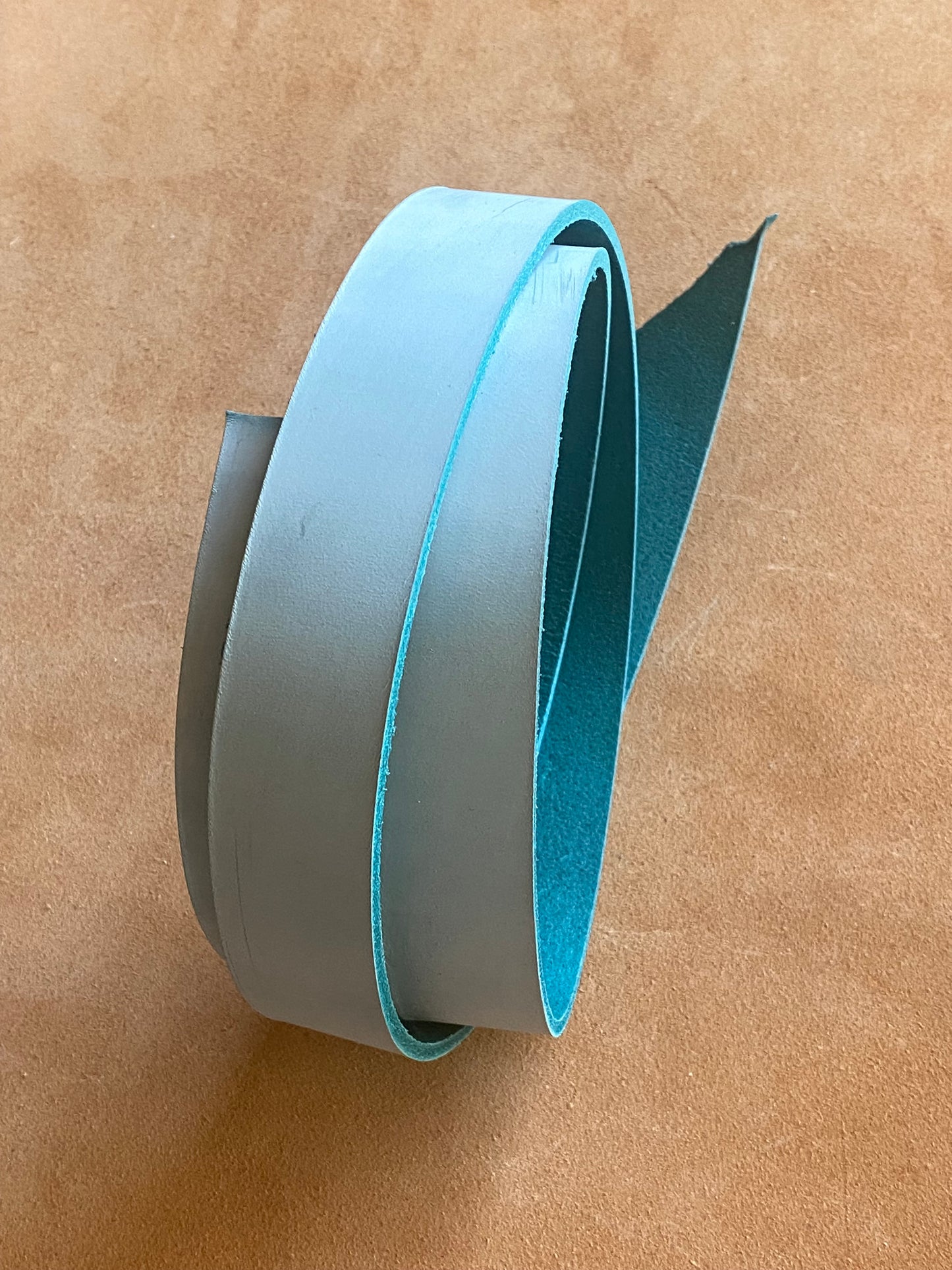 Leather Phantom strap 3.0 mm Aqua 120 cm. Neck