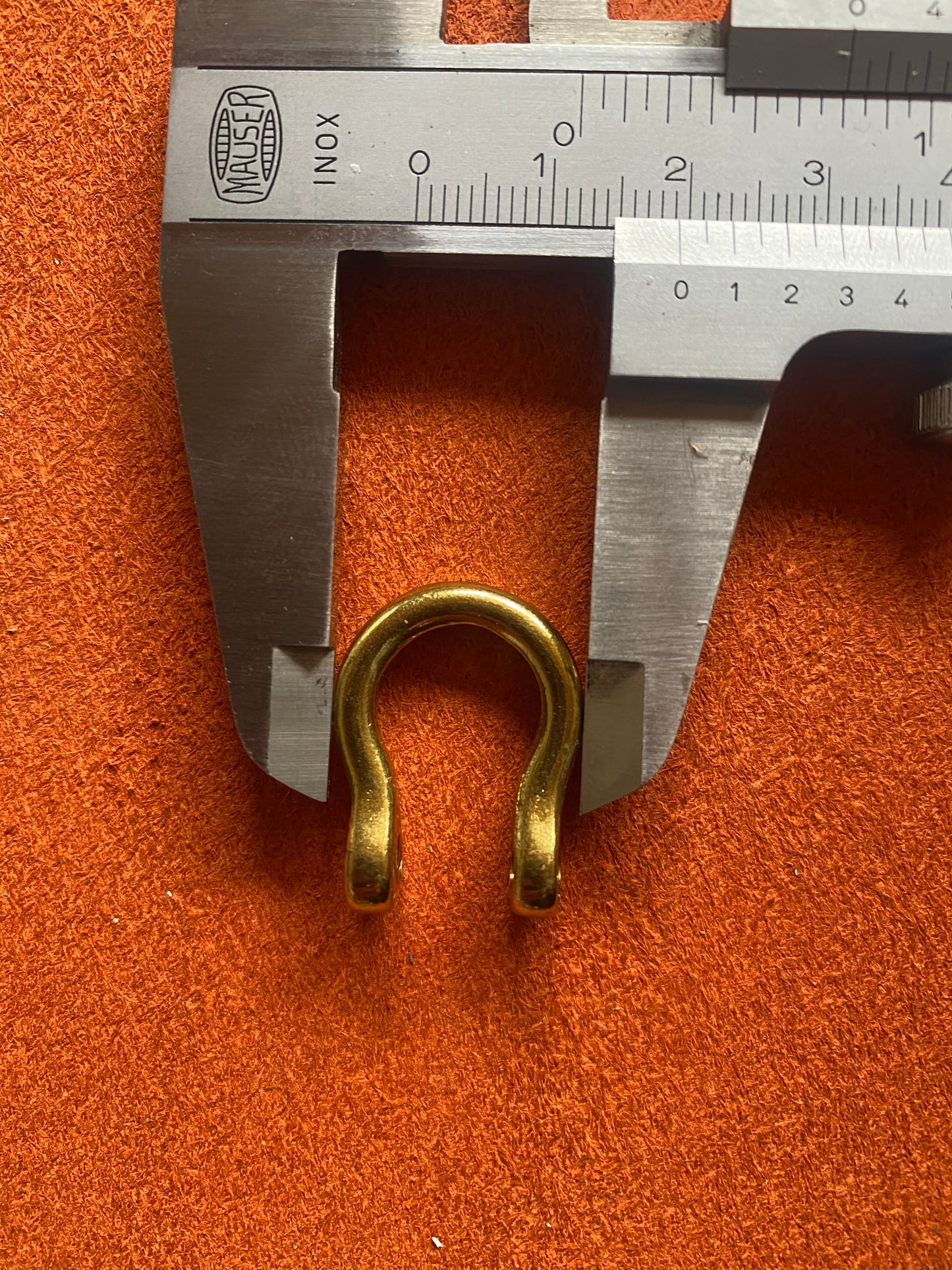 Anello a D in ottone massiccio da 8 mm, avvitabile