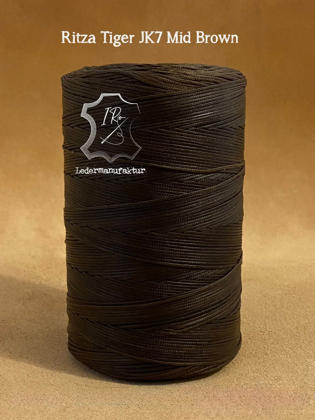 1,4 mm Ritza 25 tiger 250 m Spule | Nähgarn für Leder, gewachst. Handstich, Handnähgarn, flache Form