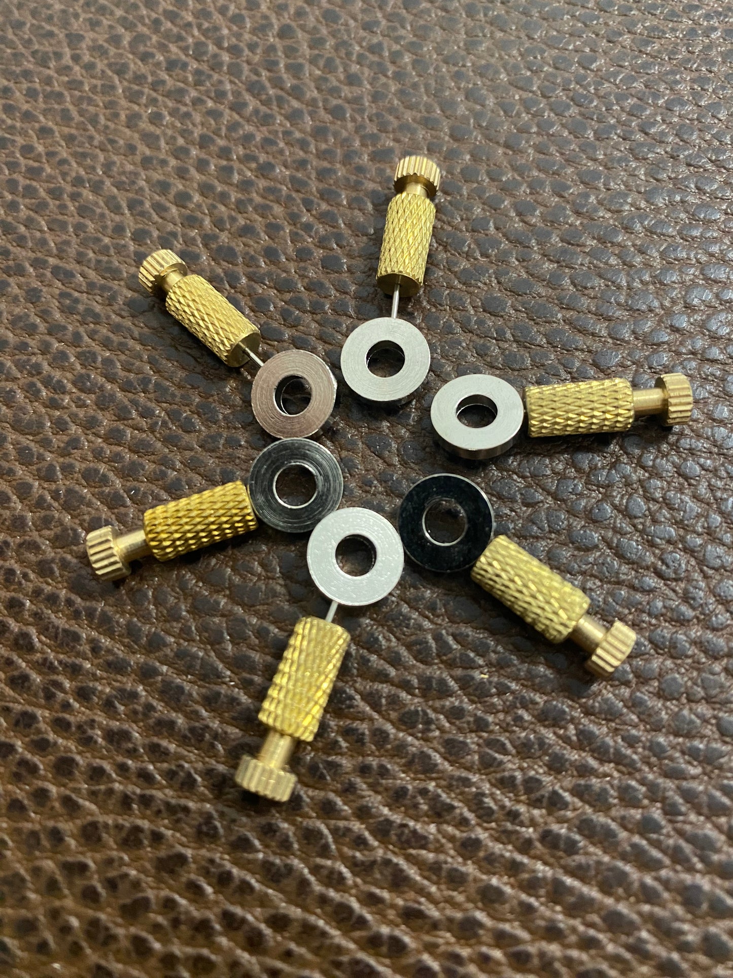 5er Set Fixiernadeln für Lederteile, Messing/Stahl 12 mm