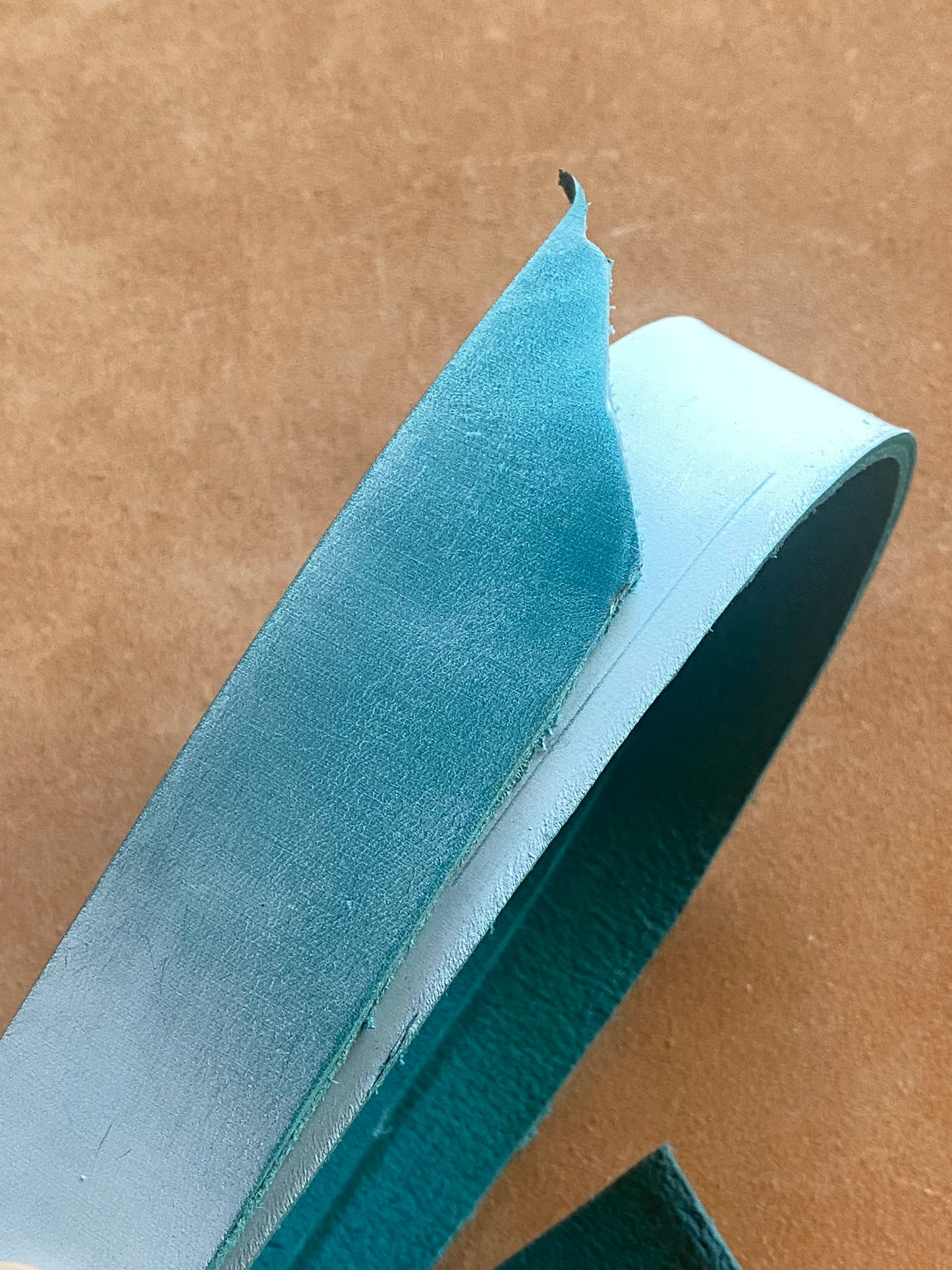 Leather Phantom strap 3.0 mm Aqua 120 cm. Neck