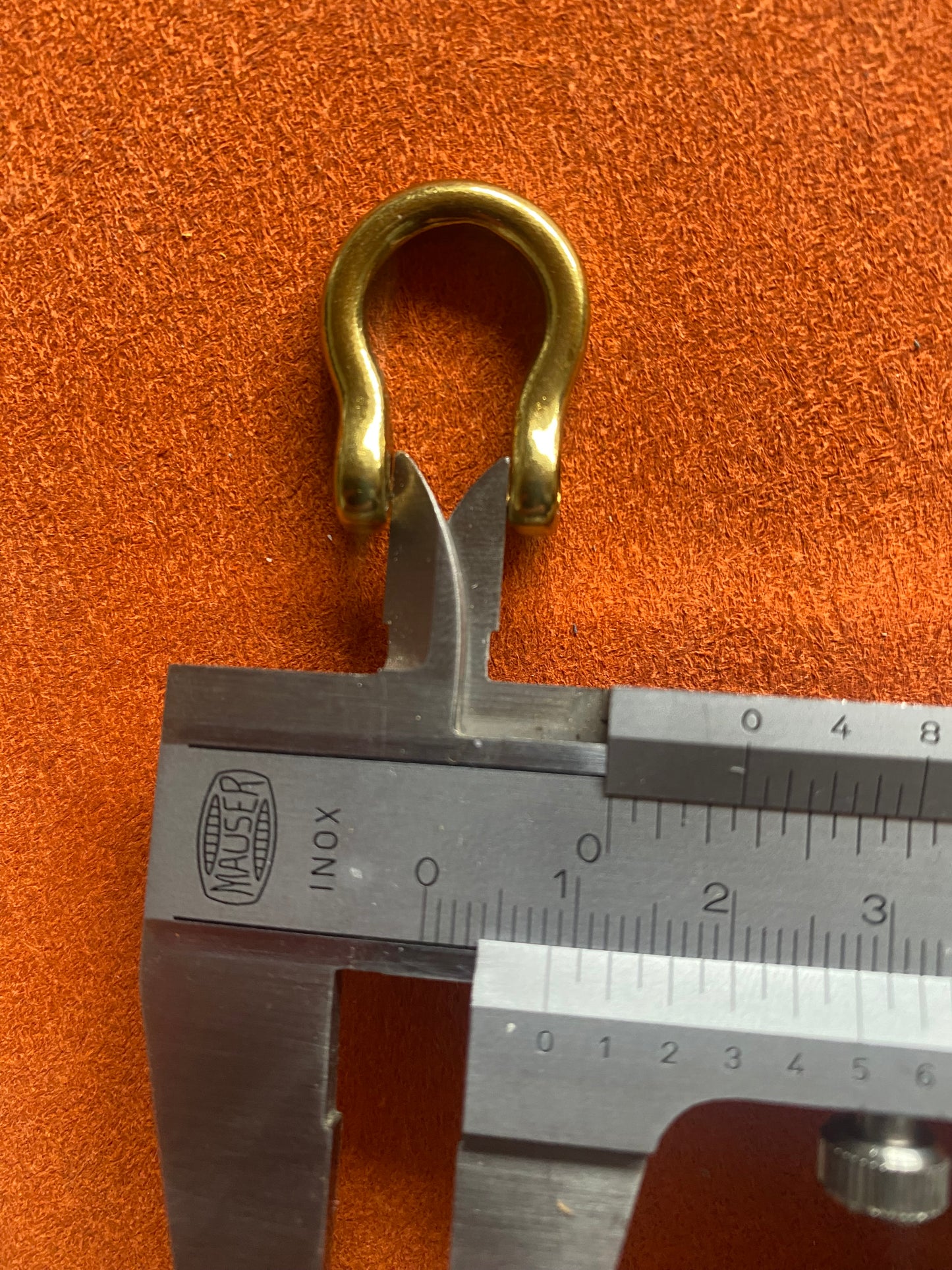 Anello a D in ottone massiccio da 8 mm, avvitabile
