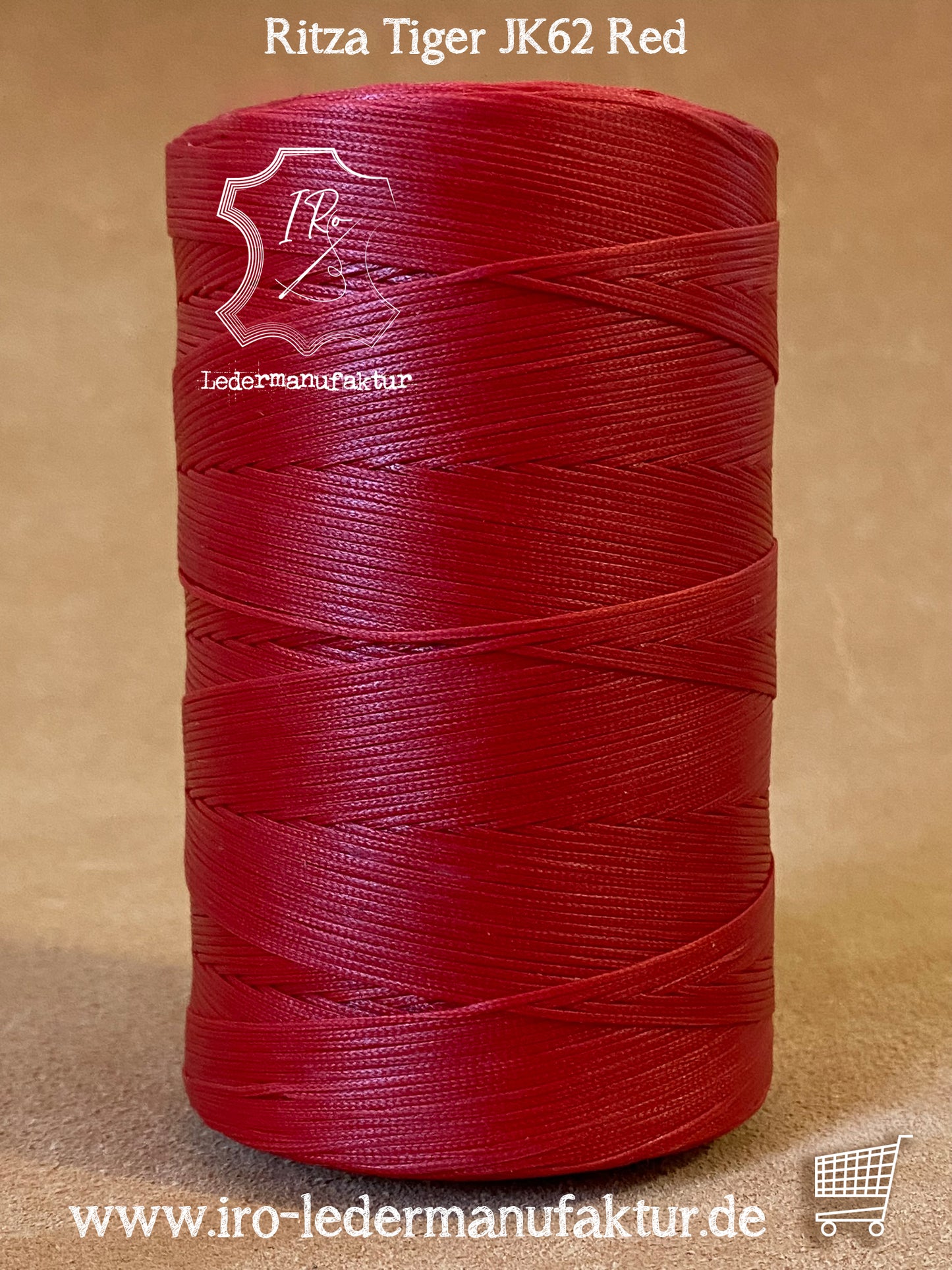 0,8 mm Ritza 25 tigre <50 m | Filo da cucito per pelle, cerato. Punto a mano, forma piatta