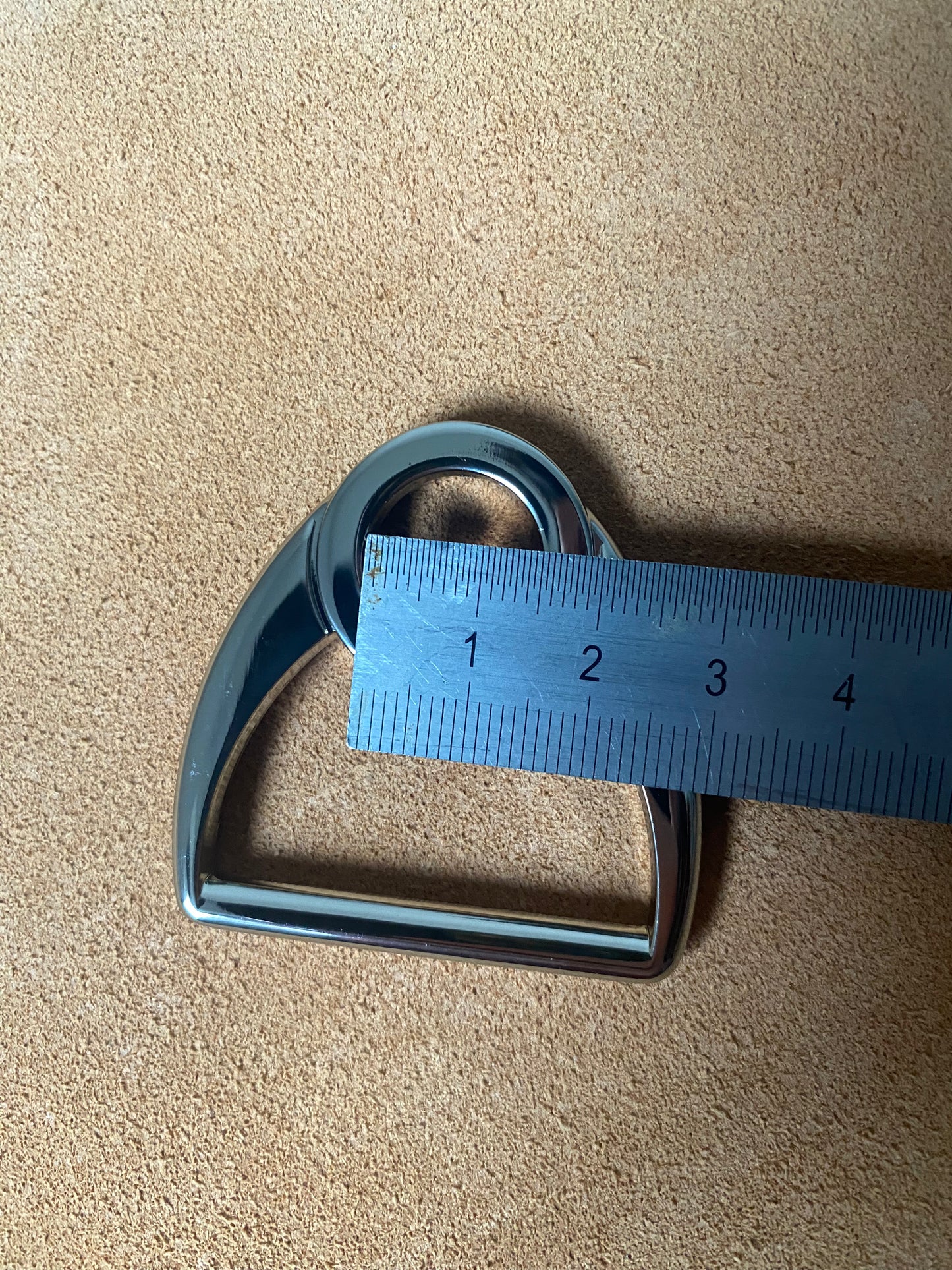 D-Ring mit doppelter Schlaufenführung 37 mm Durchlass vernickelt