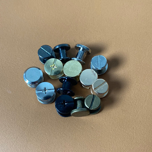 Tige de vis de livre 5x5 mm. Fente ou croisée. Tête de manchon 9mm