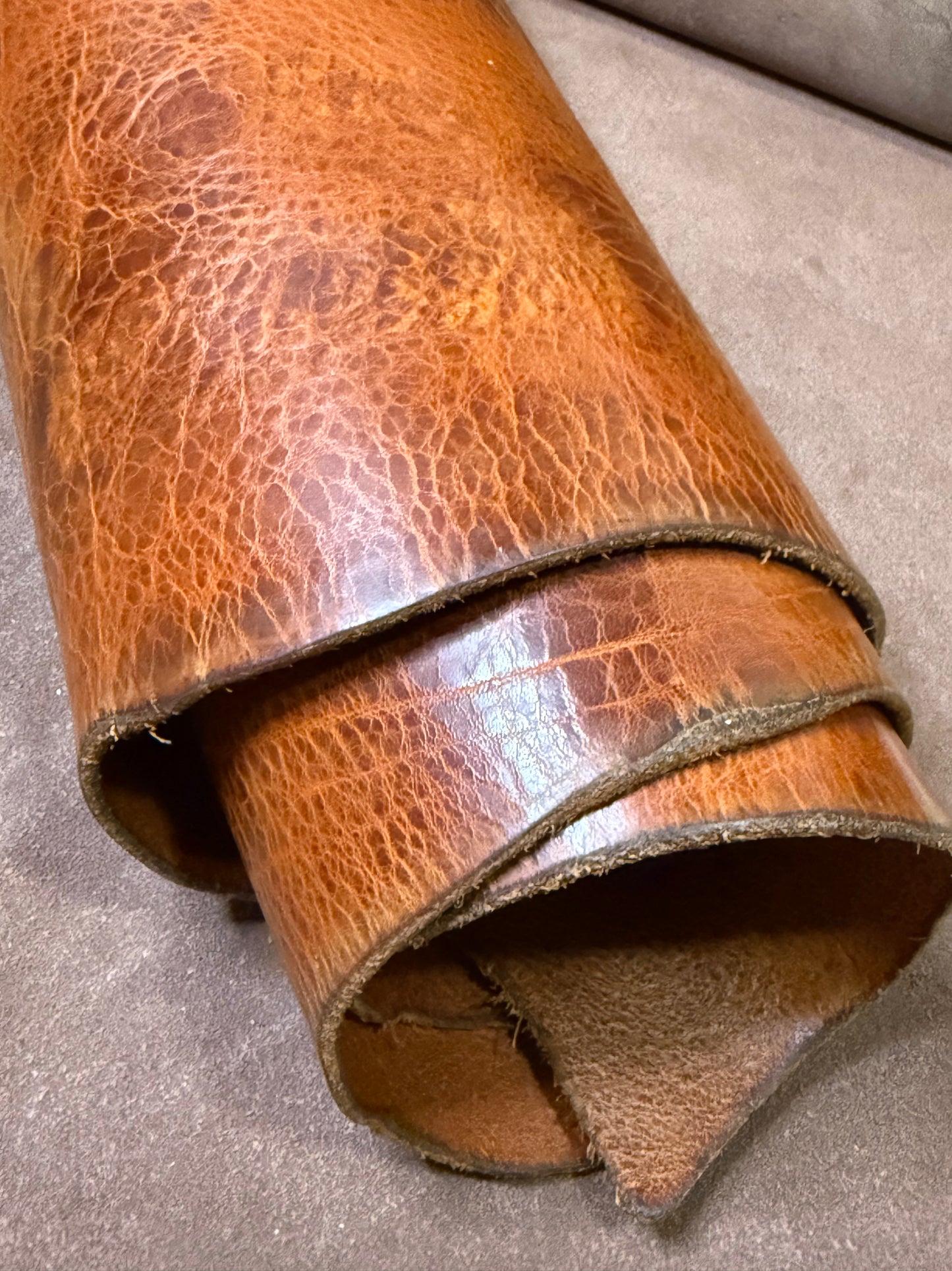 Leder Riemen 3,5 mm, Shiny Orange. Charakter rustic 125-130 cm. Hals