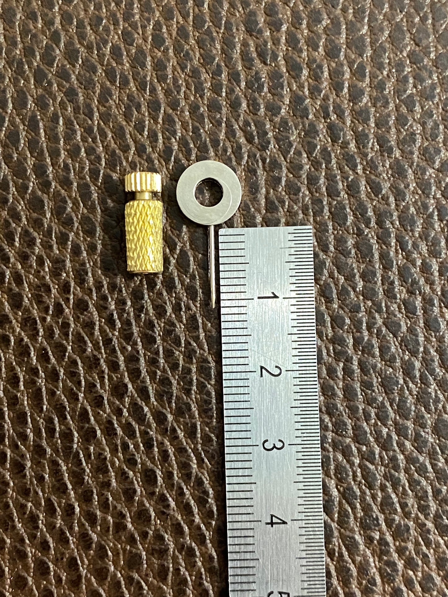 5er Set Fixiernadeln für Lederteile, Messing/Stahl 12 mm