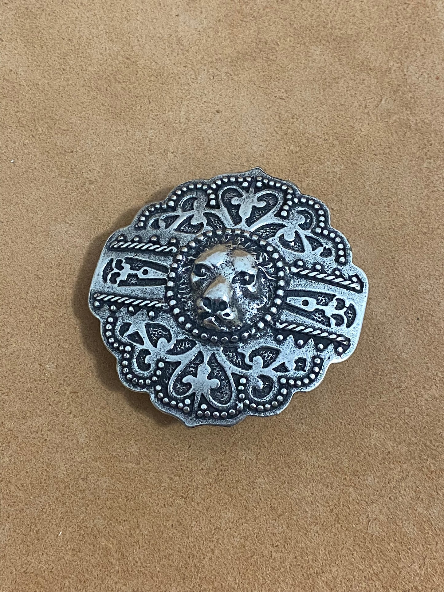 Fibbia della cintura Isidoro | Diametro 70mm | Passaggio 38 mm | Altsilber