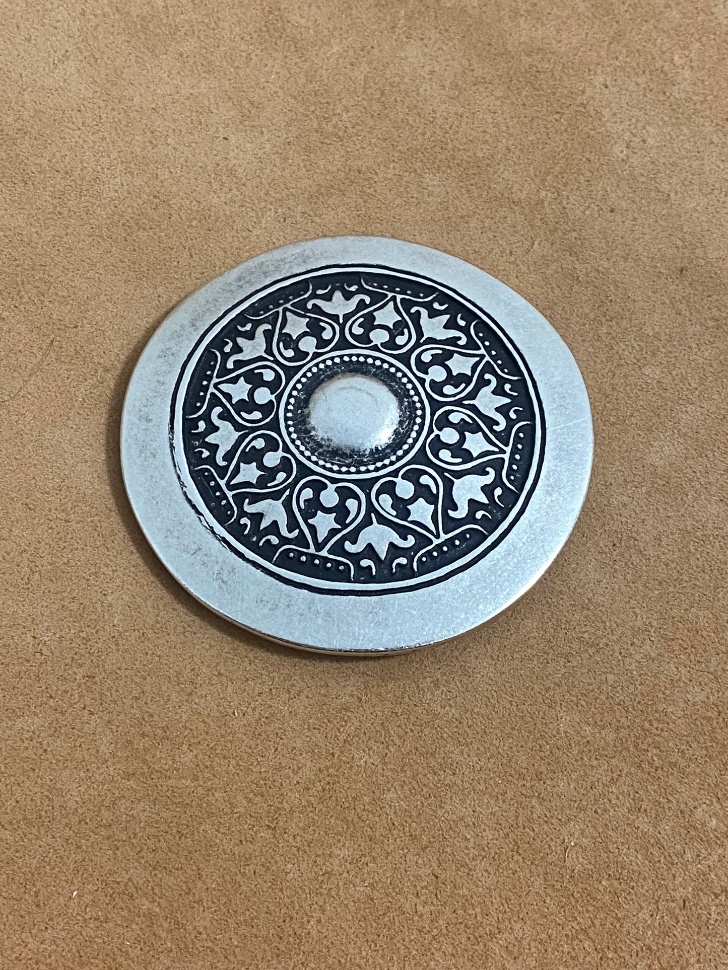 Viking buckle | diameter 85 mm | passage 38 mm | Old silver