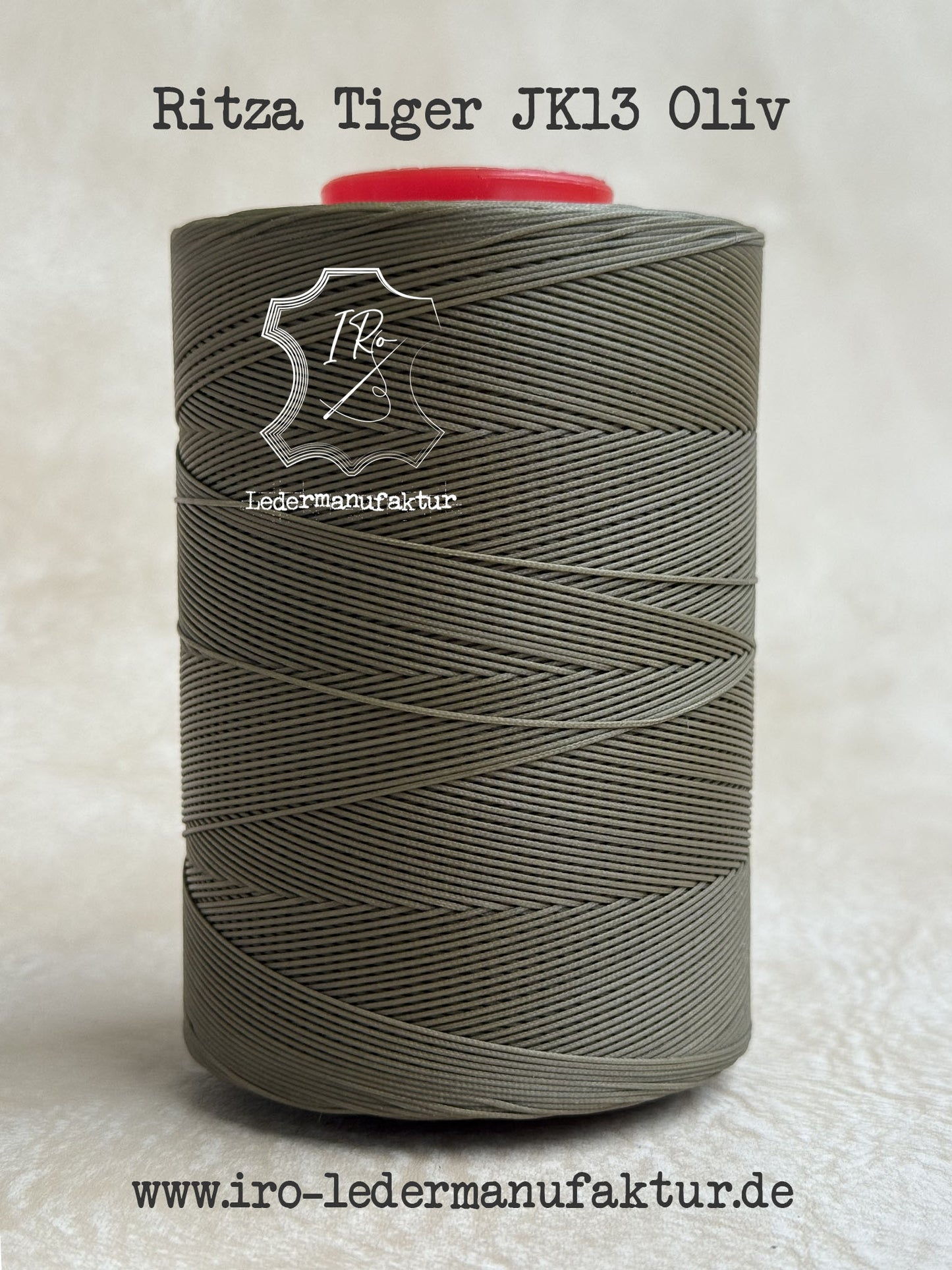 0,6 mm Ritza 25 tigre 100 m Spule | Filo da cucito per pelle, cerato. Punto a mano, forma piatta