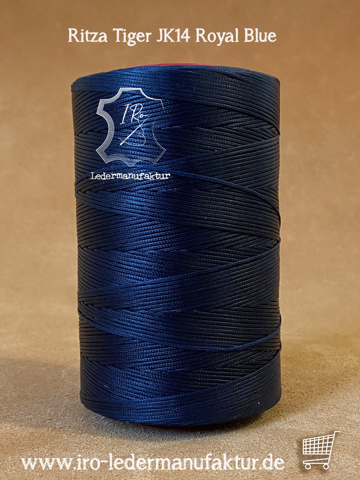 0,8 mm Ritza 25 tigre 500 m Spula | Filo da cucito per pelle, cerato. Punto a mano, filo per cucire a mano, forma piatta