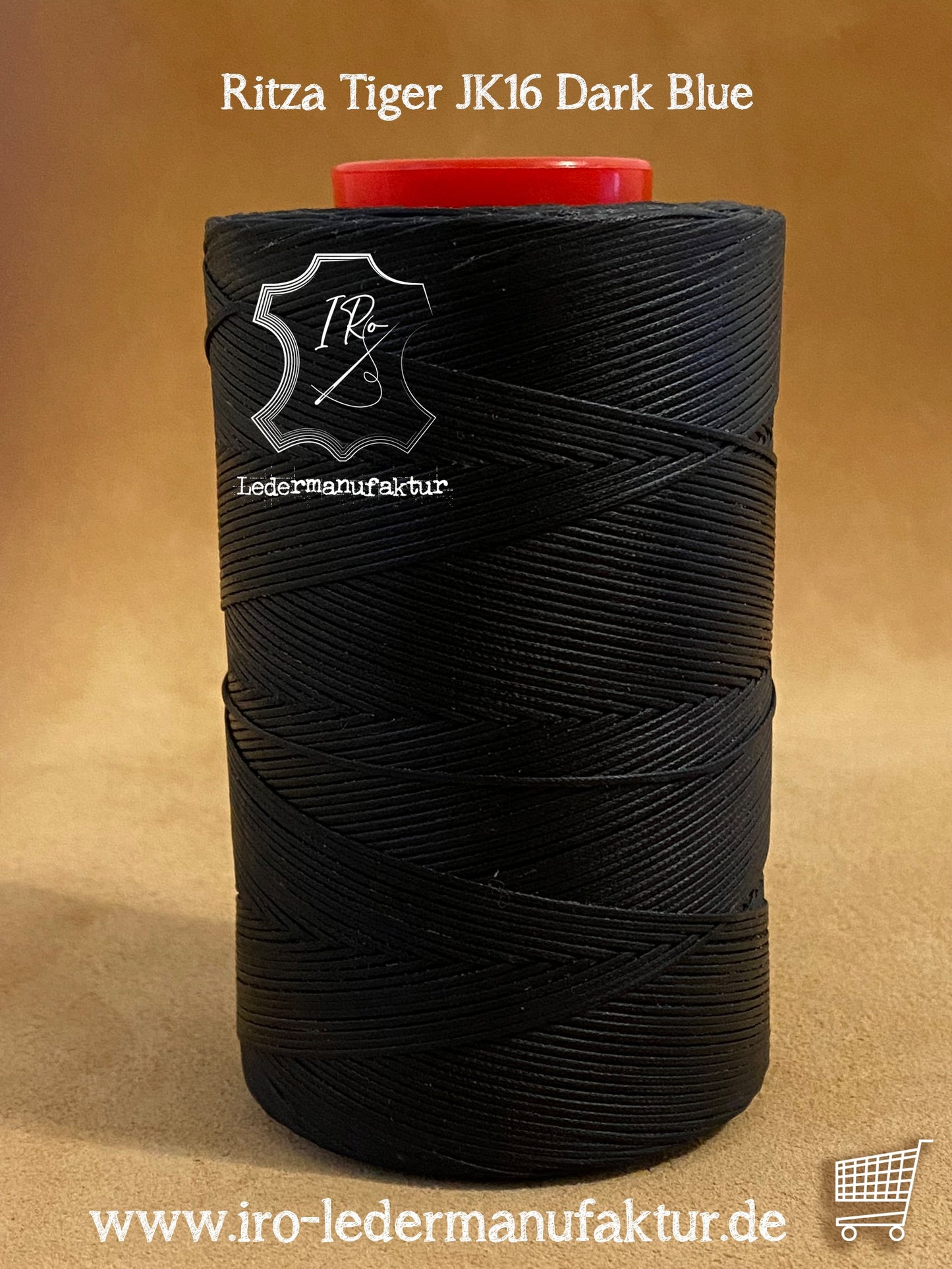 0,8 mm Ritza 25 tigre 100 m Spula | Filo da cucito per pelle, cerato. Punto a mano, forma piatta
