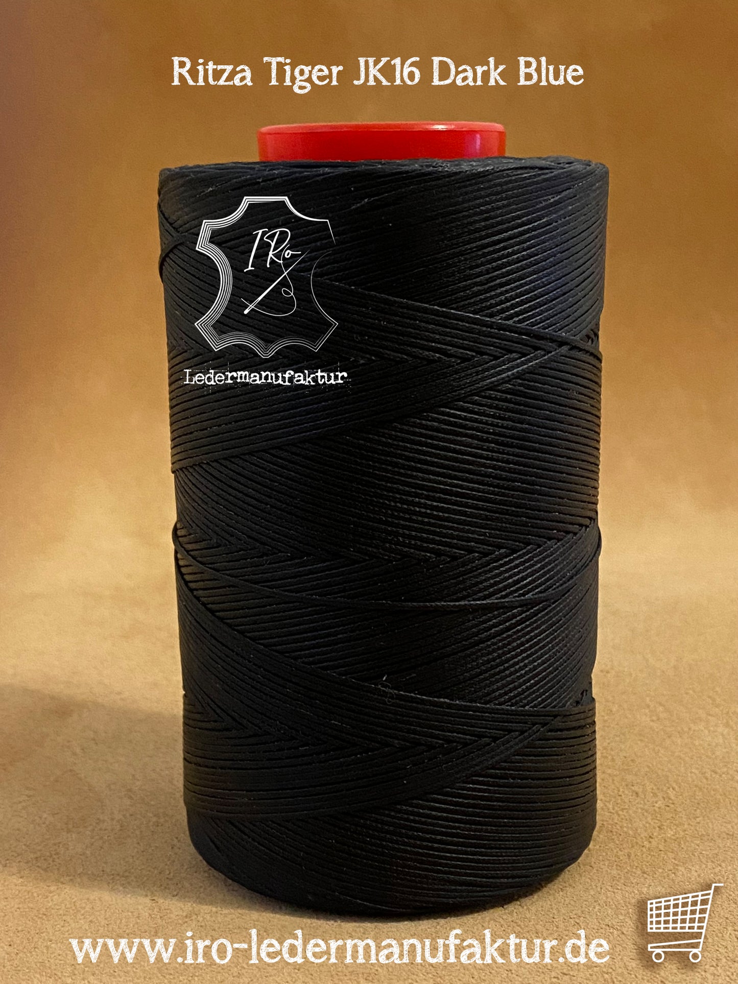 0,8 mm Ritza 25 tigre 500 m Spula | Filo da cucito per pelle, cerato. Punto a mano, filo per cucire a mano, forma piatta
