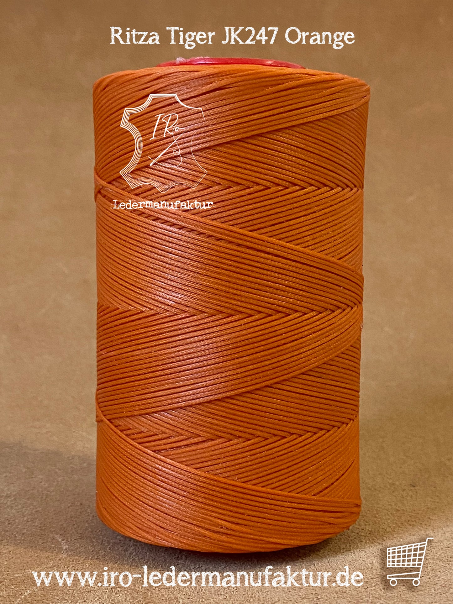 1 mm Ritza 25 tiger 500 m spool | Sewing thread for leather, waxed. Hand stitch, hand sewing thread, flat shape