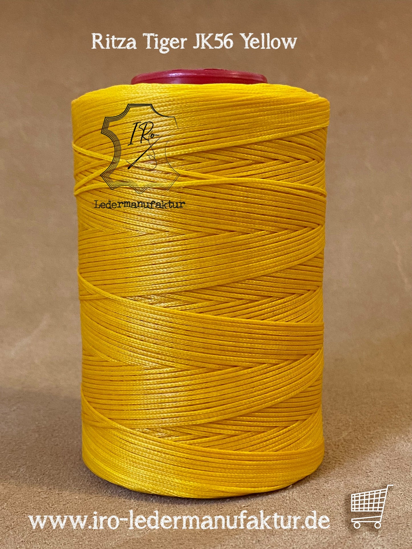 0,6 mm Ritza 25 tigre 100 m Spule | Filo da cucito per pelle, cerato. Punto a mano, forma piatta