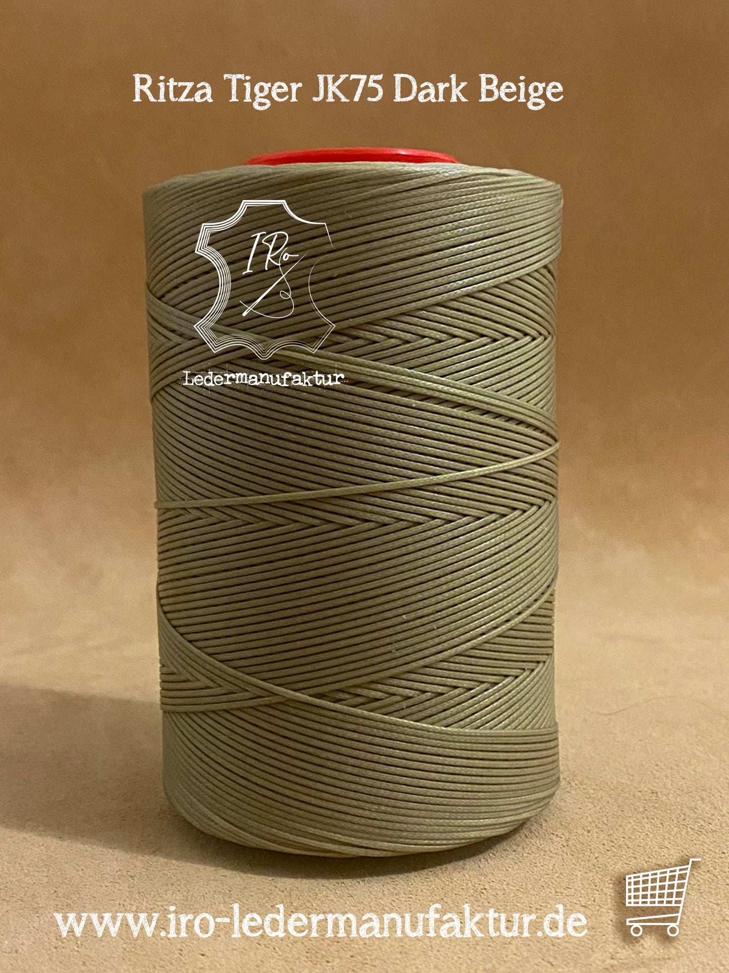 1,2 mm Ritza 25 tigre 500 m Spule | Fil à coudre pour cuir, ciré. Point main, fil à coudre main, forme plate