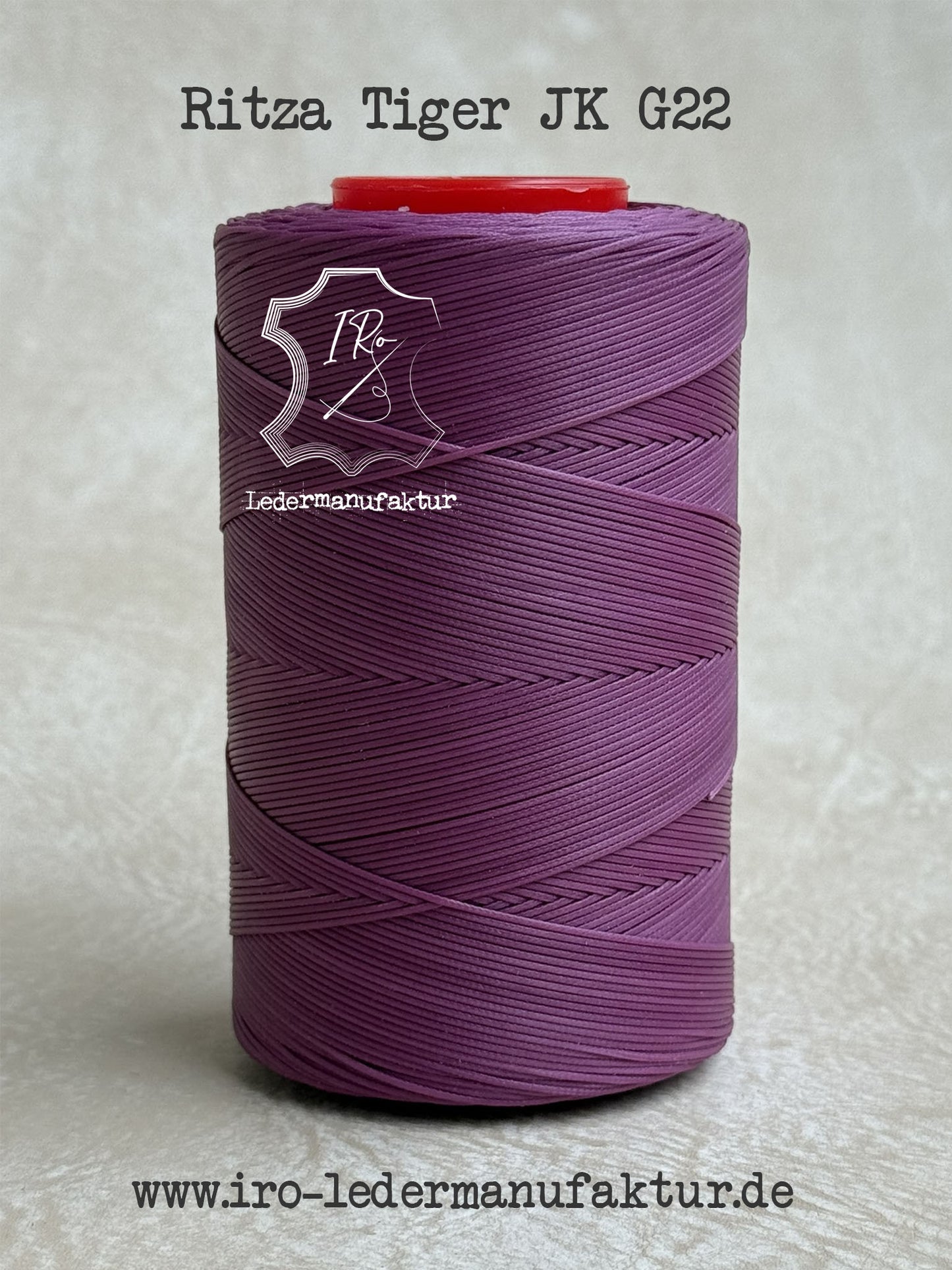 0,6 mm Ritza 25 tigre 100 m Spule | Filo da cucito per pelle, cerato. Punto a mano, forma piatta