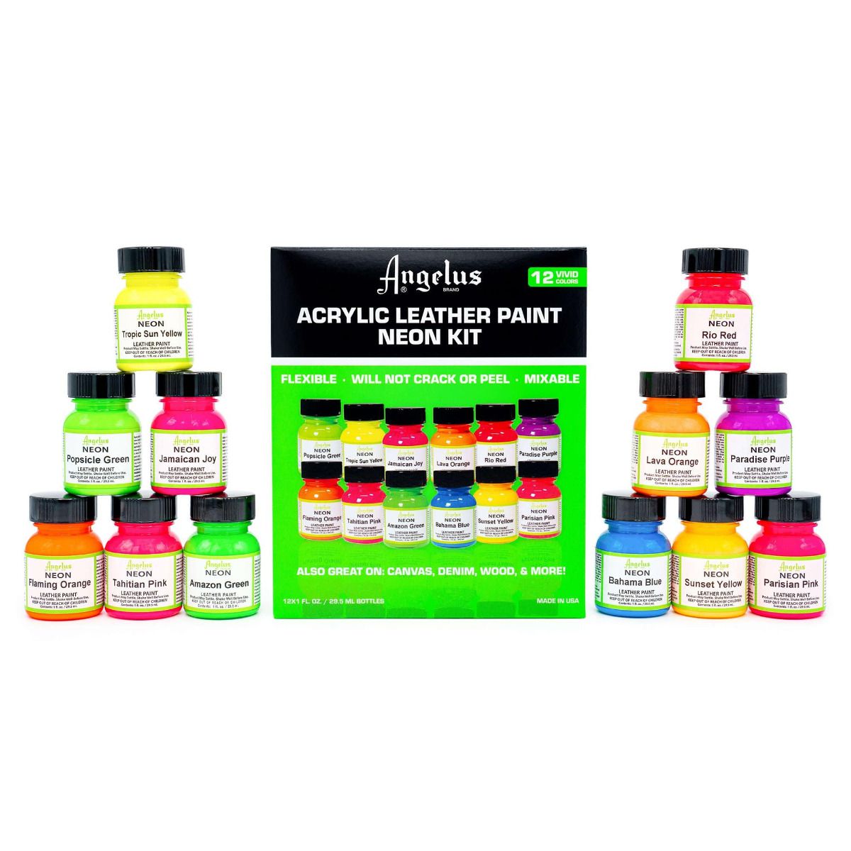 Angelus Neon Colors Kit all 12 colors