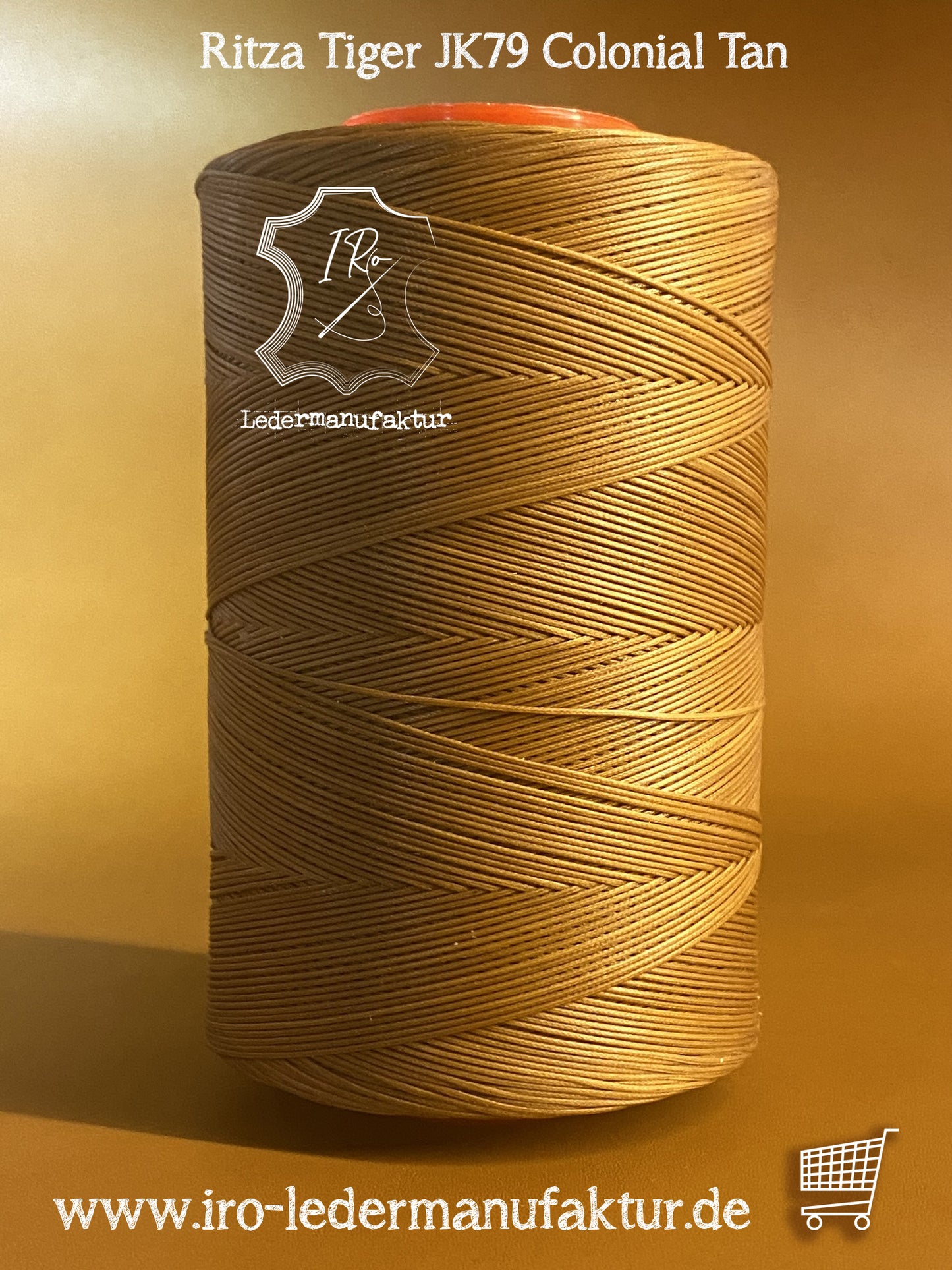 0,8 mm Ritza 25 tigre 100 m Spula | Filo da cucito per pelle, cerato. Punto a mano, forma piatta