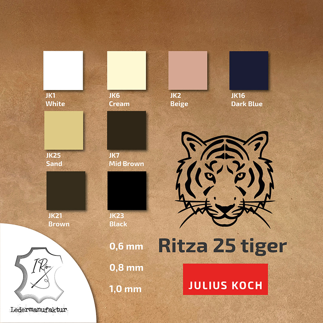 0,8 mm Ritza 25 tigre 500 m Spula | Filo da cucito per pelle, cerato. Punto a mano, filo per cucire a mano, forma piatta