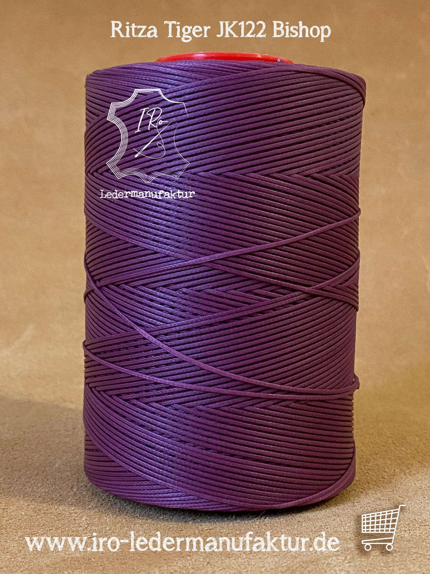 1 mm Ritza 25 tiger 500 m spool | Sewing thread for leather, waxed. Hand stitch, hand sewing thread, flat shape