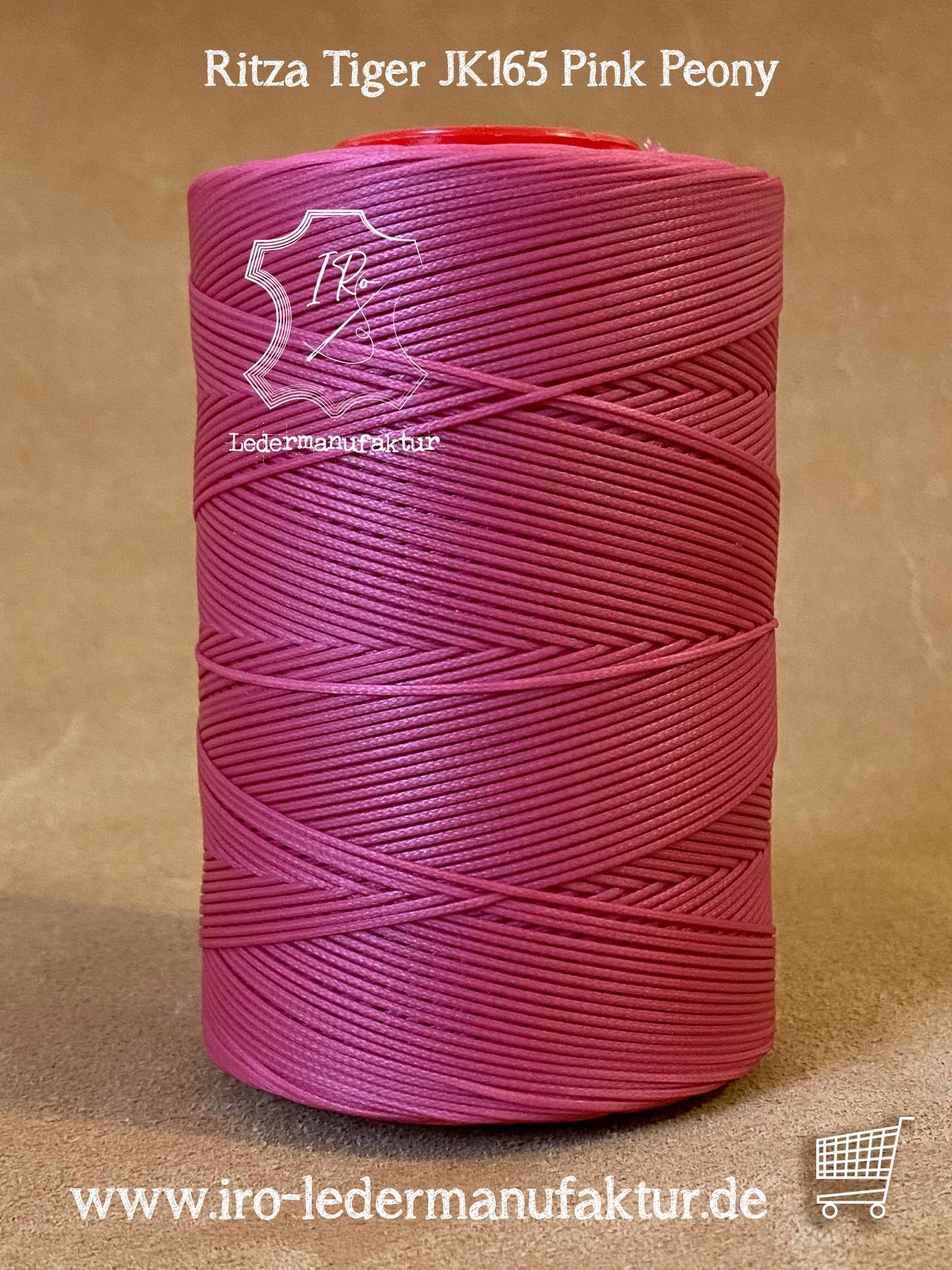0,6 mm Ritza 25 tigre 100 m Spule | Filo da cucito per pelle, cerato. Punto a mano, forma piatta