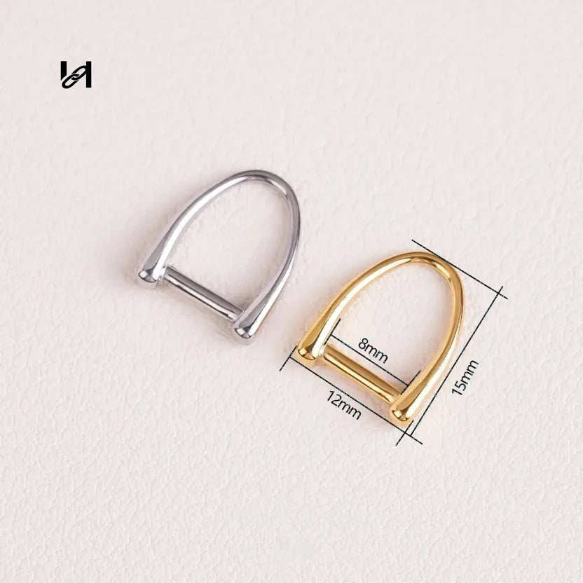Hility Baghardware anello a D in acciaio inox 15x12mm con linguetta – Oro & Argento