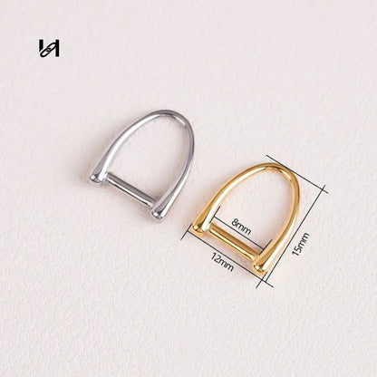 Hility Baghardware anello a D in acciaio inox 15x12mm con linguetta – Oro & Argento