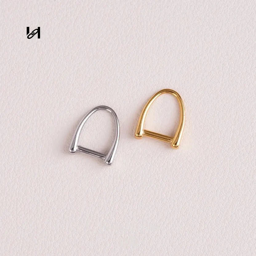 Hility Baghardware anello a D in acciaio inox 15x12mm con linguetta – Oro & Argento