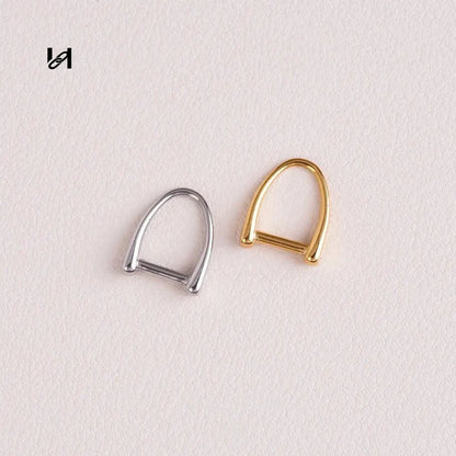 Hility Baghardware anello a D in acciaio inox 15x12mm con linguetta – Oro & Argento