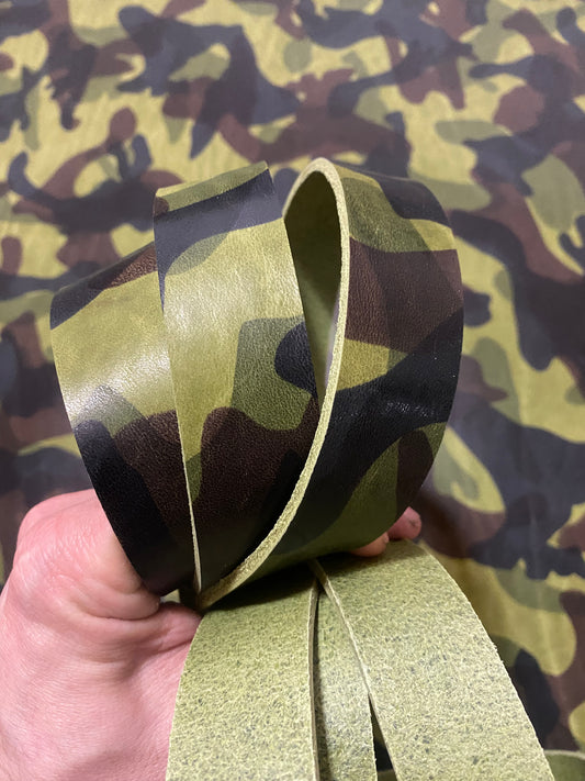 Riemen Camouflage Hellgrün 3,8 - 4 mm | 130-145 cm