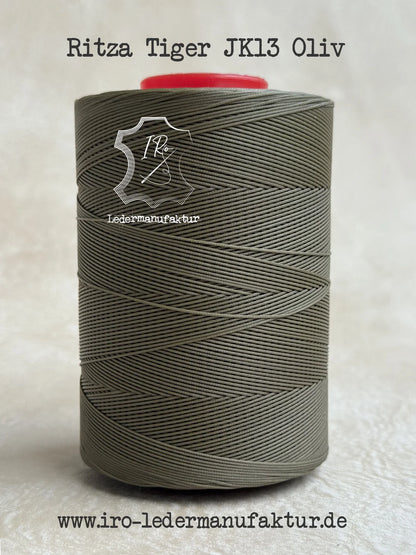 1 mm Ritza 25 tiger 500 m Spule | Nähgarn für Leder, gewachst. Handstich, Handnähgarn, flache Form