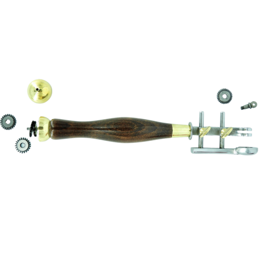 Vergez Blanchard Prickrad Set mit Behälter und Abstandshalter. Pricking Wheel Set, with reservoir and fence