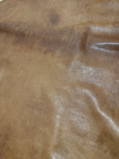 Pelle Natural Rustic 1,0-1,2 mm. Colore Cognac. Smerigliata