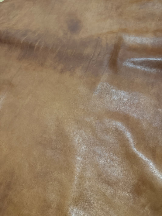 Pelle Natural Rustic 1,0-1,2 mm. Colore Cognac. Smerigliata