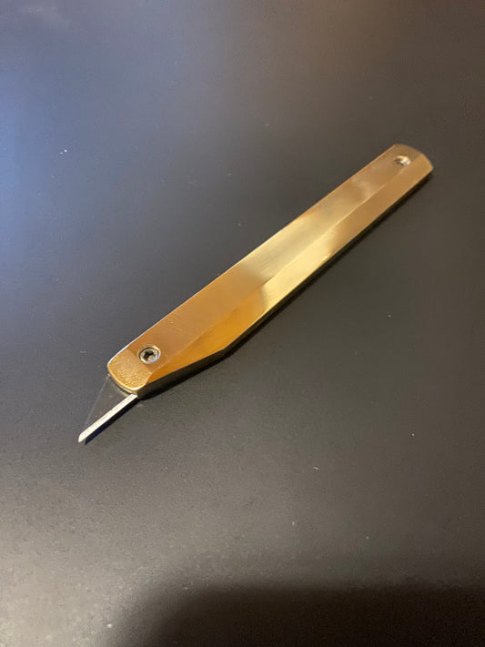 Brass knife for leather work. Brass Cutting Knife (9mm Blade)