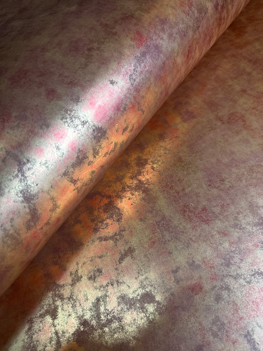 Bisanzio. "QUARZO" pink marbled leather 1.4-1.6 mm, vegetable tanned.