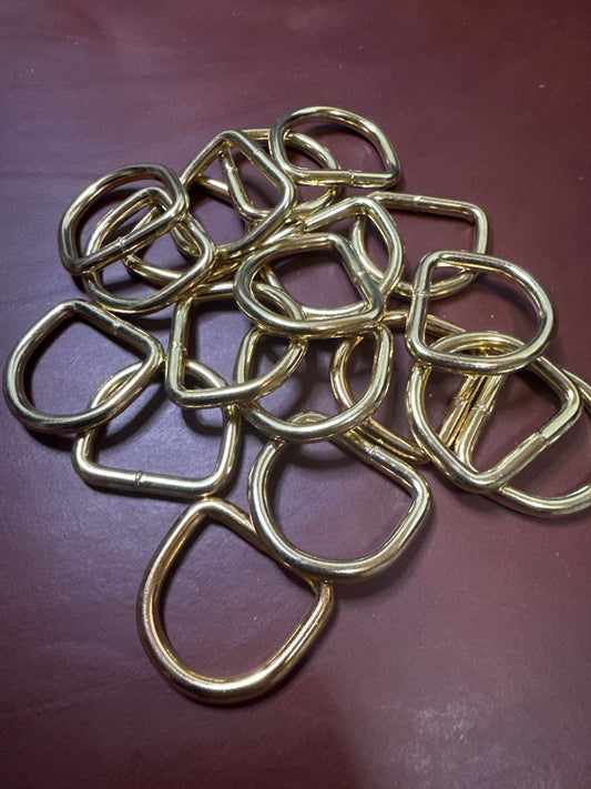 D-Ring Stahl vermessingt, 30 mm x 28 x 5,0 mm.