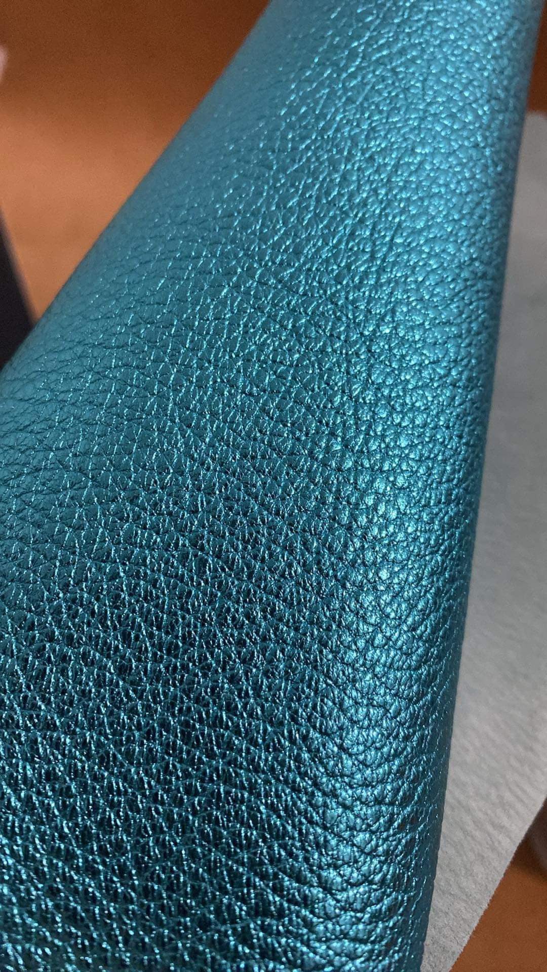 Chèvre nappa turquoise métallisé ZG013  | 1,2 mm