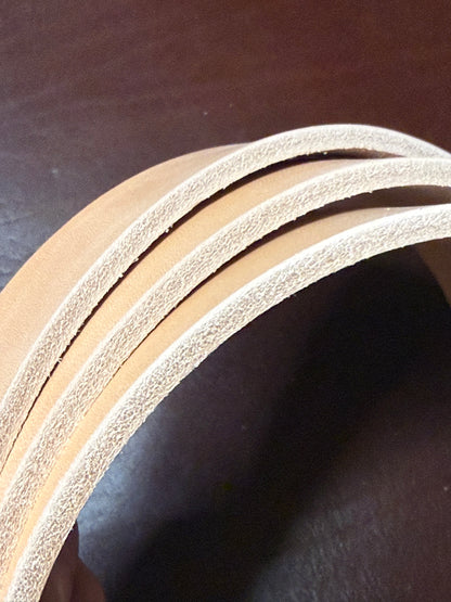 Luxe Lederriemen natur 4,8-5,2mm. Croupon. Blankleder. Col. „Natural“