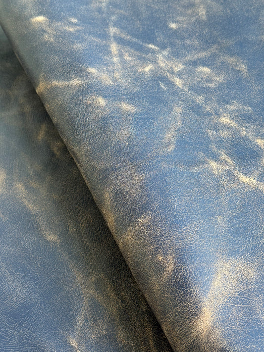 Leder Riemen Vintage geschliffen. Col. Jeans Blue. 2,8-3 mm 120 cm. Hals