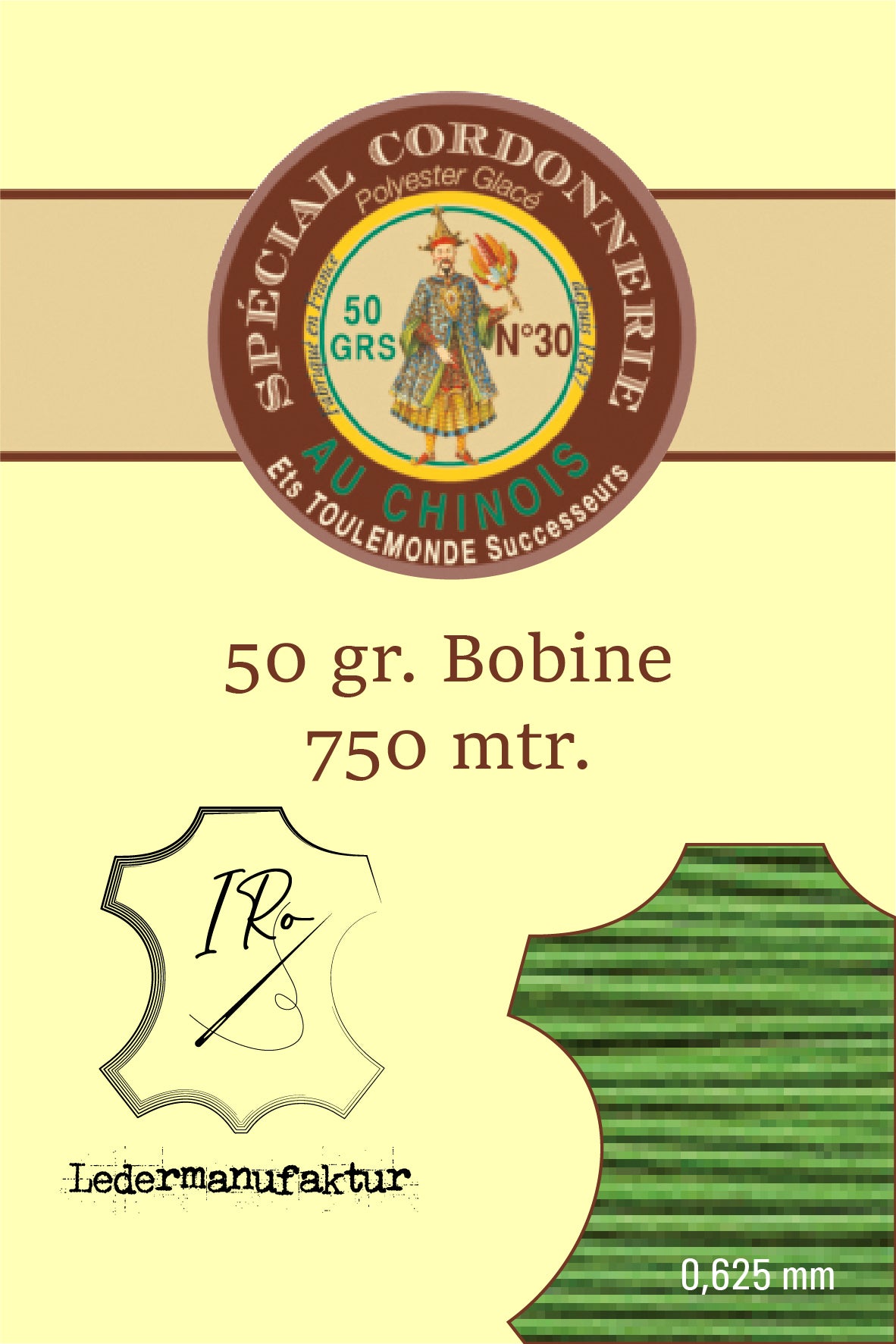 Filato misto cotone speciale pelletteria Fil Au Chinois 50/3 | Bobina da 70g | 0,33 mm | 1000 m